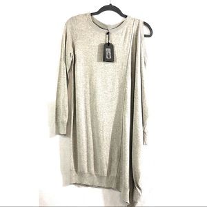 All Saints Asymmetrical Sweater Dress Grey NWT